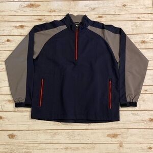 FootJoy Performance Blue/Gray 1/4 Zip Pullover Windbreaker Polyester Jacket L